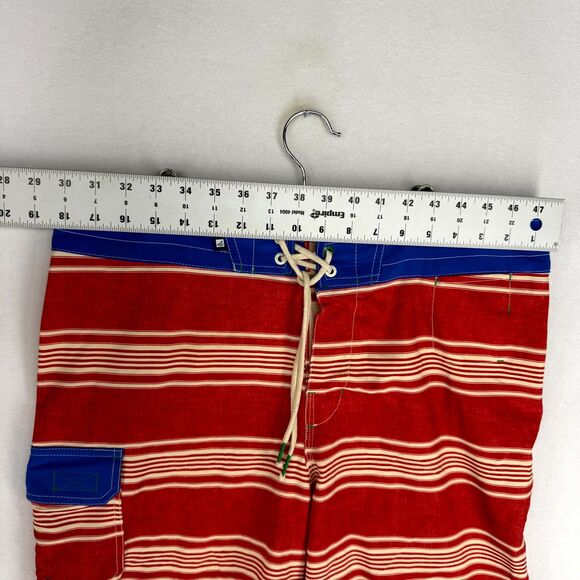 Sperry Top-Sider Red and Blue Striped Swim Board Shorts Mens‎ Size 34 - Picture 9 of 10